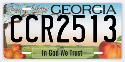 GA license plate CCR2513