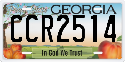 GA license plate CCR2514