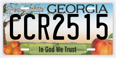 GA license plate CCR2515