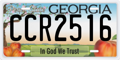 GA license plate CCR2516