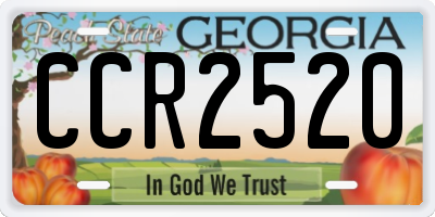 GA license plate CCR2520