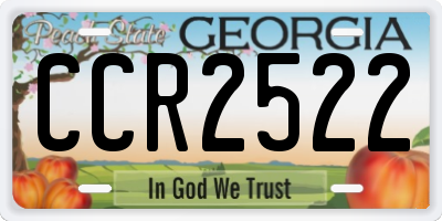 GA license plate CCR2522