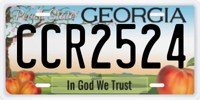 GA license plate CCR2524