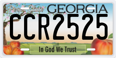 GA license plate CCR2525