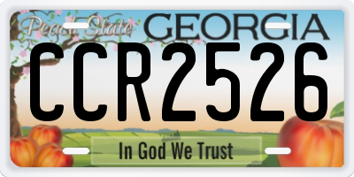 GA license plate CCR2526