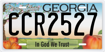 GA license plate CCR2527