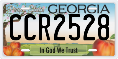 GA license plate CCR2528