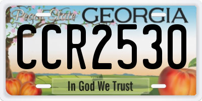 GA license plate CCR2530