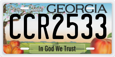 GA license plate CCR2533
