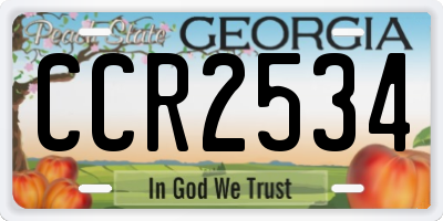 GA license plate CCR2534