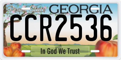 GA license plate CCR2536