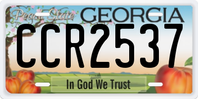 GA license plate CCR2537