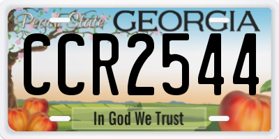 GA license plate CCR2544