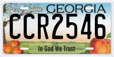 GA license plate CCR2546