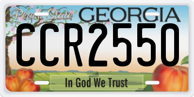 GA license plate CCR2550