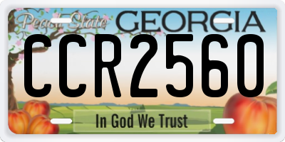 GA license plate CCR2560