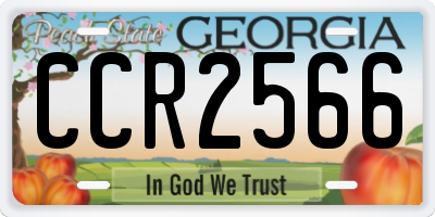 GA license plate CCR2566