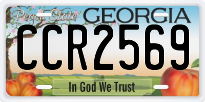 GA license plate CCR2569