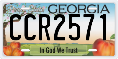 GA license plate CCR2571