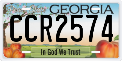 GA license plate CCR2574