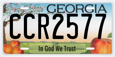 GA license plate CCR2577