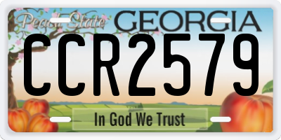 GA license plate CCR2579