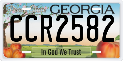 GA license plate CCR2582