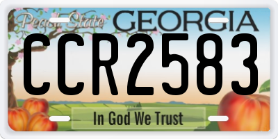 GA license plate CCR2583