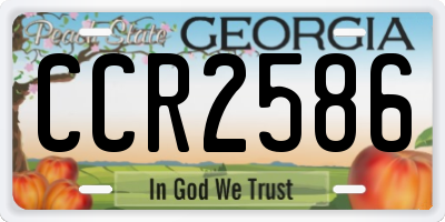 GA license plate CCR2586