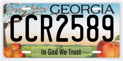 GA license plate CCR2589