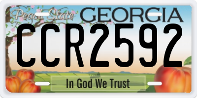 GA license plate CCR2592