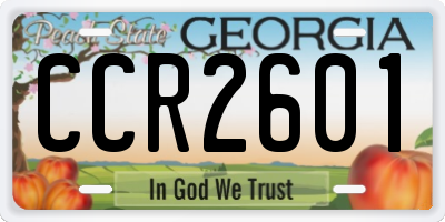 GA license plate CCR2601