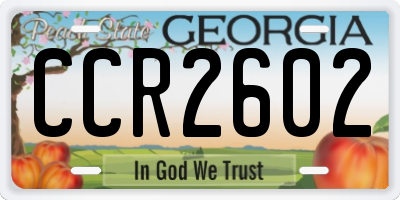 GA license plate CCR2602