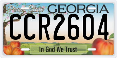 GA license plate CCR2604