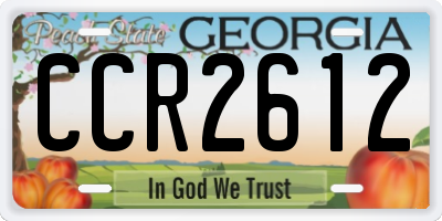 GA license plate CCR2612