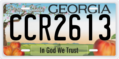 GA license plate CCR2613