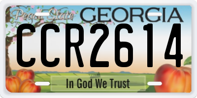 GA license plate CCR2614