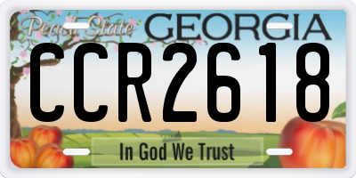 GA license plate CCR2618