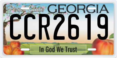 GA license plate CCR2619