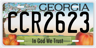 GA license plate CCR2623
