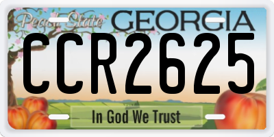 GA license plate CCR2625