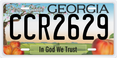 GA license plate CCR2629