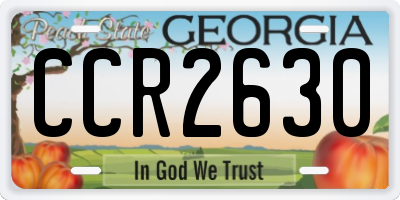 GA license plate CCR2630