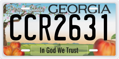 GA license plate CCR2631