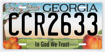 GA license plate CCR2633