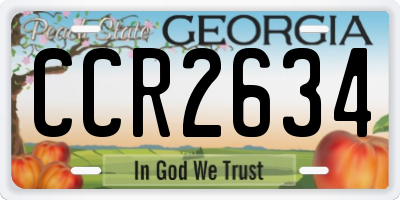 GA license plate CCR2634