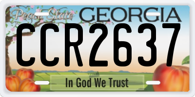 GA license plate CCR2637