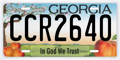 GA license plate CCR2640