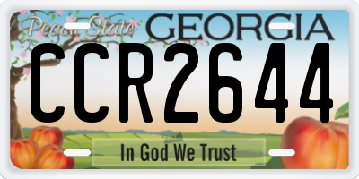 GA license plate CCR2644