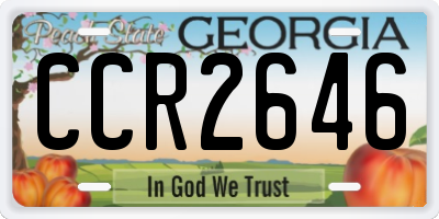 GA license plate CCR2646